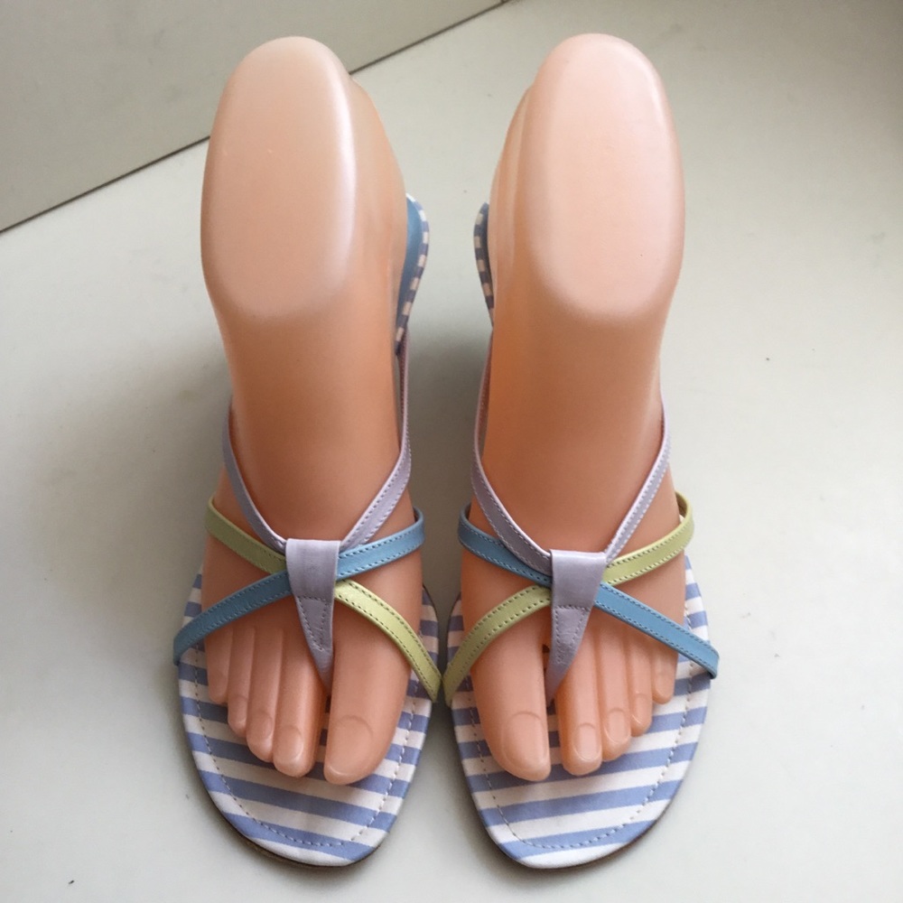 Manolo Blahnik Strappy Kitten Heel Sandal 7 US